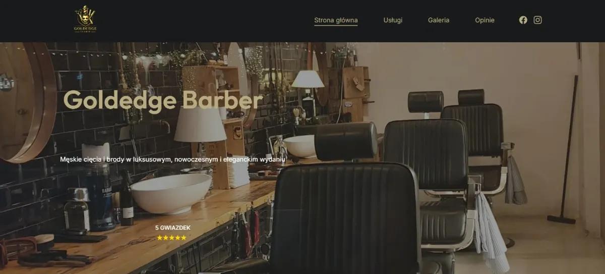Goldedge Barber – podgląd strony